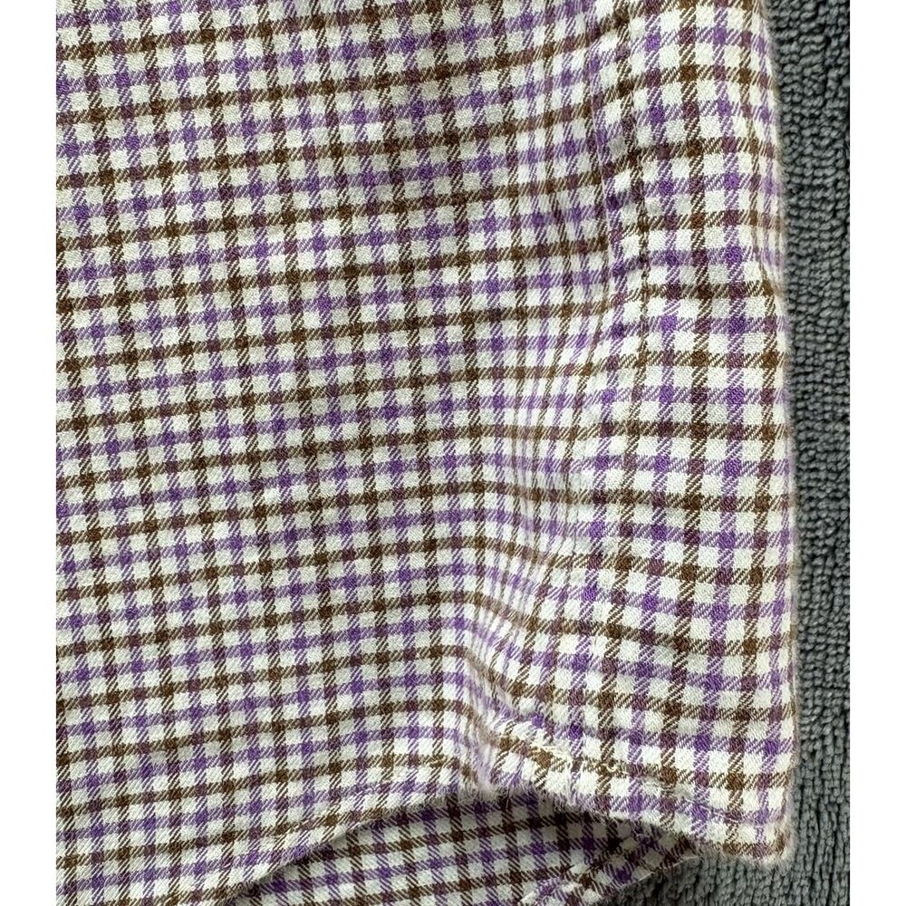 Polo Ralph Lauren Purple Brown White Plaid Button Down Flannel Shirt Men's XXL - Picture 8 of 13